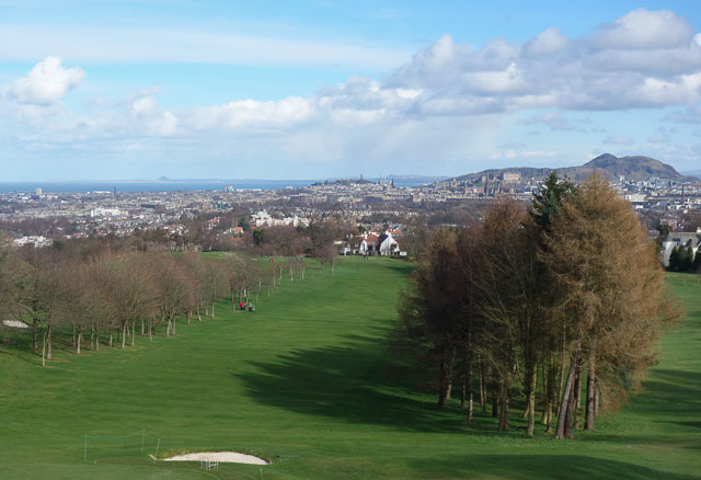 Looking back towards Edinburgh from Corstorphine Hill